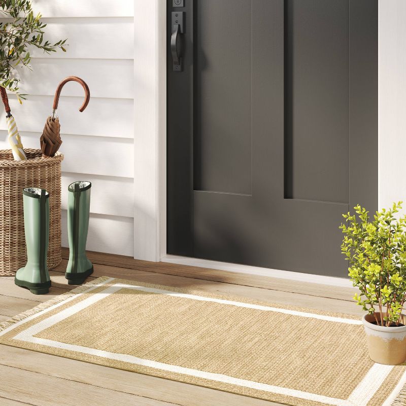 Braided Outdoor Rug with Fringe Neutral/Ivory - Threshold™ designed with Studio McGee, 2 of 11