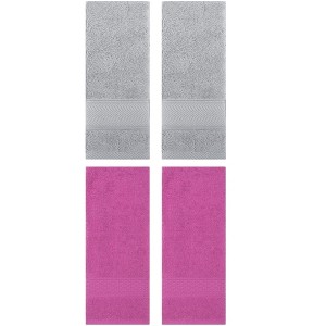 REGALWOVEN 4 Pcs Solid Textured Cotton Soft Absorbent Decorative Hand Towel - 1 of 4