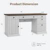 60" Fluted Home Office Desk with Storage & Charging Station, Wooden Writing Desk with File Cabinet - 2 of 4