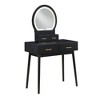 NicBex 31.5" Makeup Vanity Desk with Mirror and Stool,Retro Makeup Table with Storage Drawers for Bedroom,Black - 3 of 4
