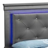 Sapphtopaz Modern Bed Frame with Button Tufting Upholstered Headboard Wood Platform Bed with LED for Bedroom, Apartment - 4 of 4