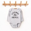 The Juniper Shop License To Drool Long Sleeve Bodysuit - NB - Heather Grey - 2 of 4