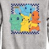 Boys' - Pokémon - Friends Retro Checkered Graphic Long Sleeve Fleece Sweatshirt - 2 of 4