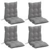 vidaXL Lowback Chair Cushion Set of 4 Gray Oxford fabric (100% polyester) - 3 of 4