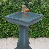 Sunnydaze Outdoor Glass Fiber Reinforced Concrete Patio Garden Simply Square Modern Bird Bath - 23" - 2 of 4