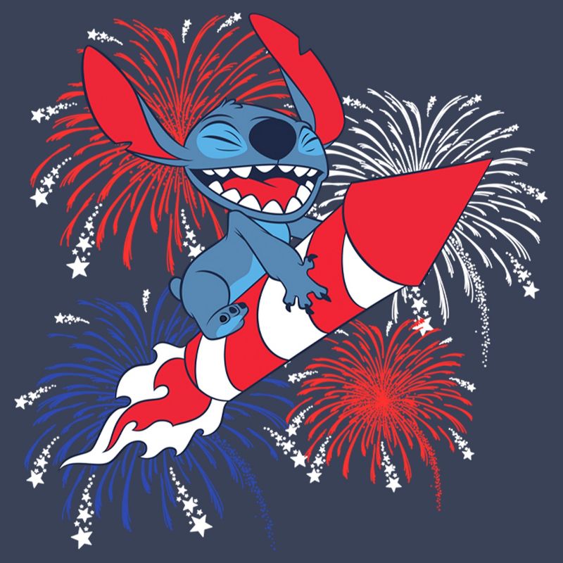 Boy's Lilo & Stitch Firework Rocket Ride for Stitch T-Shirt, 2 of 4