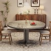 Round Dining Table for 4, 47 Inch Farmhouse Kitchen Table with Wood Tabletop and Stable Base for Home Dining Room Living Room - 3 of 4