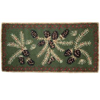 Plow & Hearth - Hooked Wool Pine Cone Hearth Rug