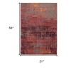 Red and Gray Abstract Non Skid Area Rug - 3 of 4