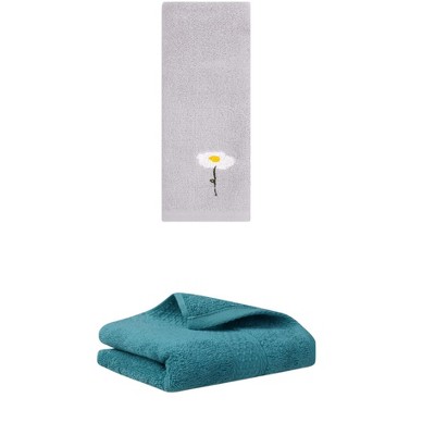 REGALWOVEN Cotton Soft Absorbent Decorative Hand Towel Set for Bathroom 13" x 30" 2 Pcs