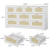 10-Drawer Dresser for Bedroom, Rattan Farmhouse Chest with Handles, Freestanding Wooden Storage Cabinet for Living Room, Closet, Entryway - 3 of 4