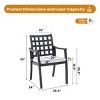 Set of 2 Cast Aluminum Outdoor Dining Chairs with Lattice Back,Black Garden Dining Chairs,Modern Patio Dining Chairs with Sunbrella Cushion-Coolbibila - 4 of 4