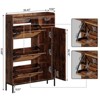 Acekool 3-Tier Shoe Cabinet with Natural Rattan Flip Drawers, Adjustable Shelves & Open Storage, Entryway Organizer in Multiple Finish - 2 of 4