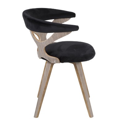 Black Velvet Upholstered Side Chair with Swivel Seat