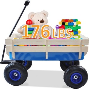 RISOKEYS Kids Wagon,with Removable Wooden Side Panels - Pet Wagon,Foldable Design,176lbs Capacity for Toys,Snacks and Outdoor Adventures - 1 of 4