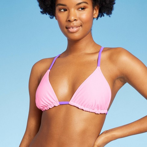 Women's Reversible Triangle Bikini Top - Wild Fable™ Multi Floral Print M :  Target