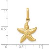 Black Bow Jewelry 14k Yellow Gold 14mm Textured Hollow Starfish Pendant - 3 of 4
