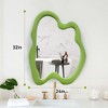 Beautyolove 24 in. W x 32 in. H Irregular Green Flannelette Framed Wall Mirror Asymmetrical Decorative Wall Mirror - 4 of 4