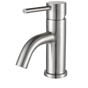 ALFI Waterhaus Solid Stainless Steel, Single Hole, Single Lever Lavatory Faucet with Matching Pop-up Waste - 1 of 4