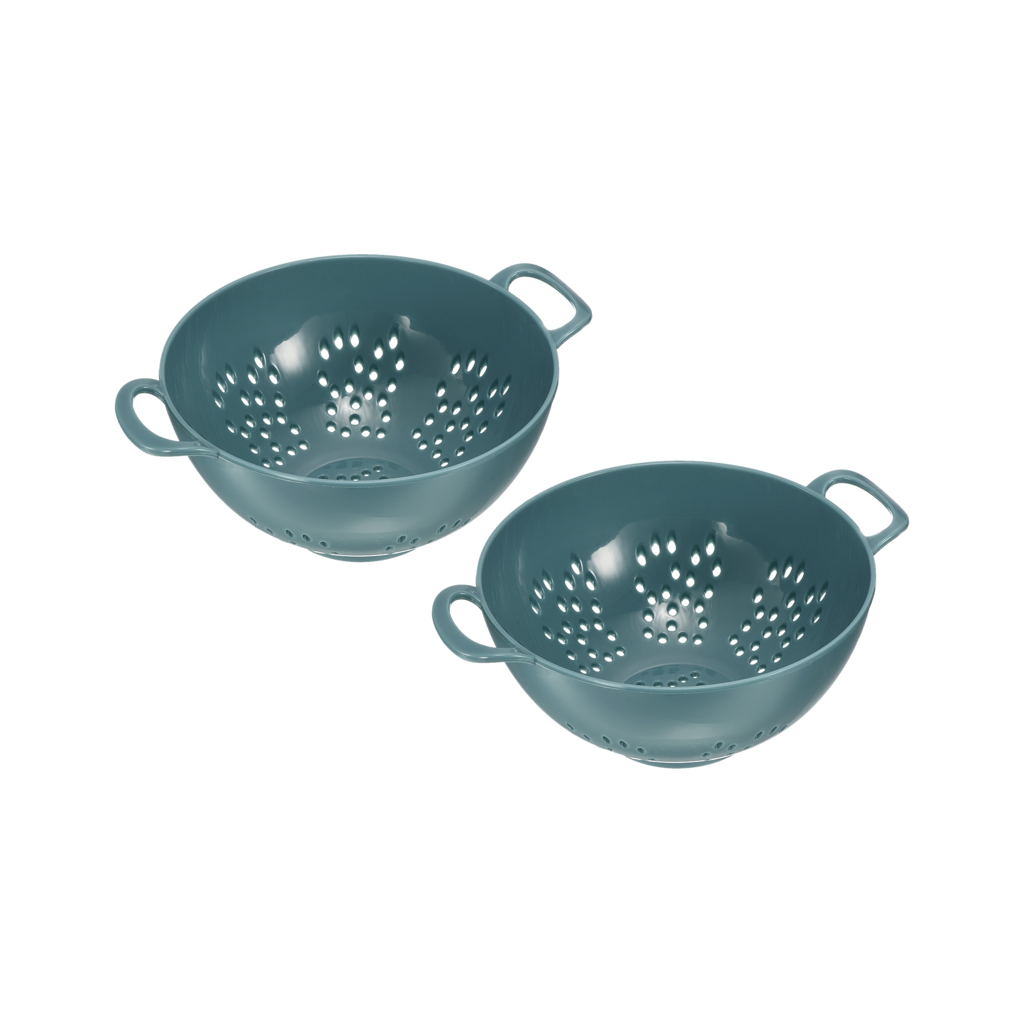 Unique Bargains Food Rice Washing Plastic Vegetable Basket Colander with Handle 2 Pcs Light Blue