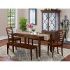 HomeStock 5-Piece Rectangle Mahogany Finish Solid Wood Top Dining Table with 2 Benches, 2 Chairs - 2 of 4