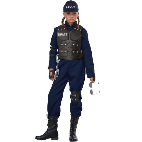 Child Kids SWAT FBI Agent Police Cop Officer Fancy Dress Costume