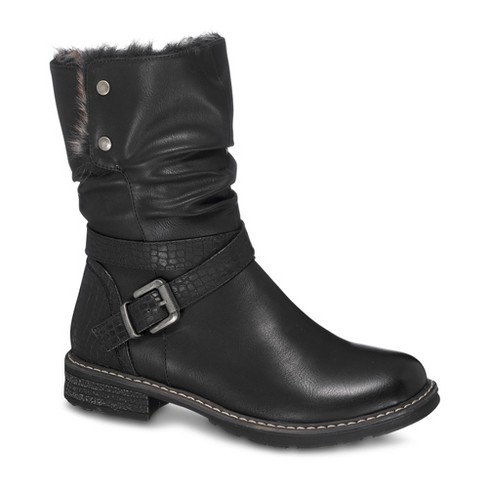 Gc Shoes Bailey Black 9 Fur Buckle Detail Boots : Target