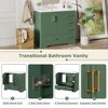 36 inch traditional bathroom storage cabinet vanity with resin sink combination set, double door four drawer - 3 of 4