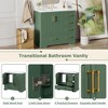 36 inch traditional bathroom storage cabinet vanity with resin sink combination set, double door four drawer - image 3 of 4