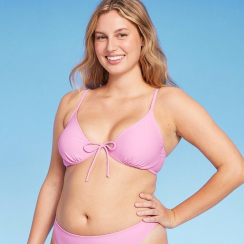Women's Underwire Square Neck Bikini Top - Kona Sol™ Pink Xl : Target