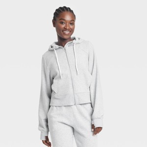 Women's Fleece Full Zip Hooded Sweatshirt - All In Motion™ - 1 of 4