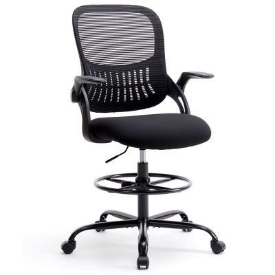 Tall Office Desk Chair,Height Adjustable Swivel  With  Foot Ring,Adjustable Arm Counter Height Office Chair With Wheels -Cuddlewood
