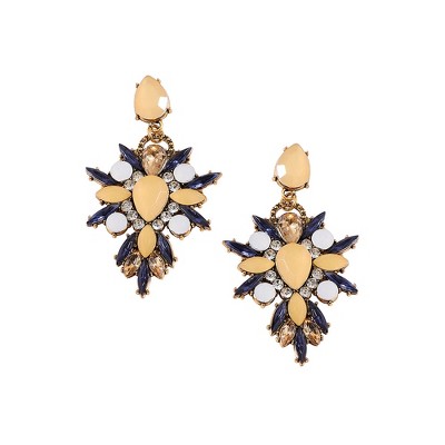 SOHI Women's Lemon Yellow Crystal Drop Earrings