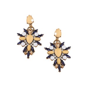 SOHI Women's Lemon Yellow Crystal Drop Earrings - 1 of 4