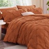 BAGOKIE 3 Pieces Floral Pinch Pleat Bed in a Bag Comforter Set for All Season - 2 of 4