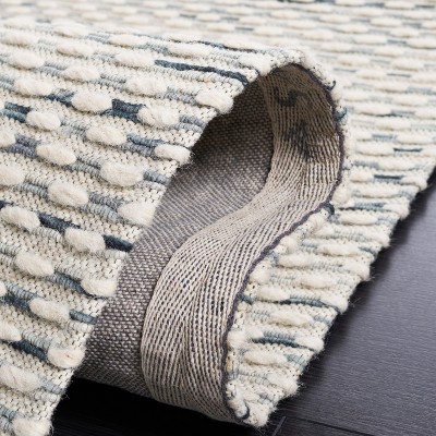 Marbella Beige and Blue Handwoven Wool Area Rug 3' x 5'