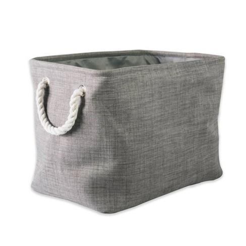 Gray Plaid Folding Large Fabric Storage Bins with Handles (Set of 3)