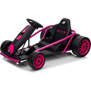 24V Kids Go Kart, 2×300W Motors, 8.1MPH Drift Racing Car w/ 9Ah Battery, Music, Horn & Seatbelt for Ages 8–12 - 1 of 4