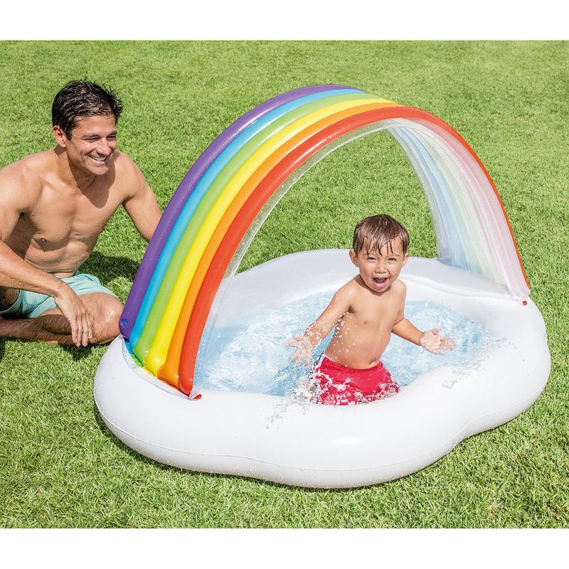 Intex 57141EP Round Inflatable Rainbow Cloud Outdoor Baby Pool for Ages 1-3 Years Old, 3 of 5
