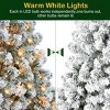 Hykolity 4.5'/6' Artificial Snow Christmas Tree with Warm White LED Lights, Easy Assembly with Metal Stand and Hinged Branches - 3 of 4