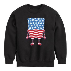 Boys' - SpongeBob SquarePants - Silhouette Stars Stripes Graphic Long Sleeve Fleece Sweatshirt - 1 of 4