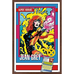 Trends International Marvel Trading Cards - Jean Grey Framed Wall Poster Prints - 1 of 4