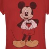 Juniors Womens Mickey & Friends Distressed Heart T-Shirt - image 2 of 4