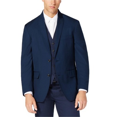 I.N.C International Concepts Mens Twill Two Button Blazer Jacket, Blue, Small