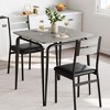Dining Table for 2, Small Table and Chairs Set of 2, Square Dinette Set for 2, Dinner Table Set, 3 Piece Kitchen & Dining Room Sets for Small Space - 2 of 4