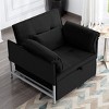 VYNXARIA 34.3inch Convertible Pull-out Sleeper Chair, can be easily converted into a twin size bed,Black - 4 of 4