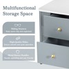Whisen Modern Minimalist Nightstand with 2 Storage Drawer, Golden Metal Handles and Legs, Unique Textured Design - 4 of 4