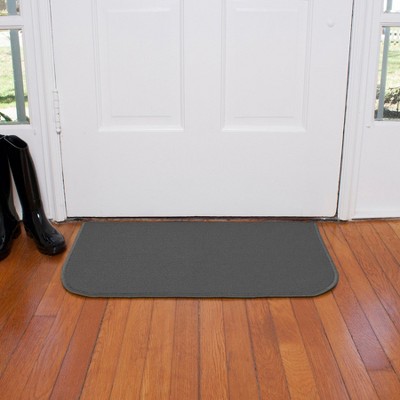 Graphite Gray Washable Non-slip Synthetic Accent Rug