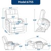 Kumasinova Power Chenille Lift Recliner Chair with Massage & Heat, Electric Dual Motor Recliner, Accent Chair with Wood Armrests, Side Pockets - 2 of 4