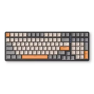 RISOKEYS 100 Keys Mechanical Keyboard Wired Backlight Keyboard Customized E-sports Office Game Computer Keyboard Metal Panel (Black, red bearings) - 1 of 4